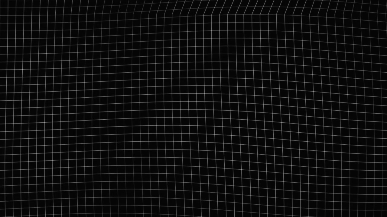 Abstract Motion Background with Wavy White Grid Lines on Black