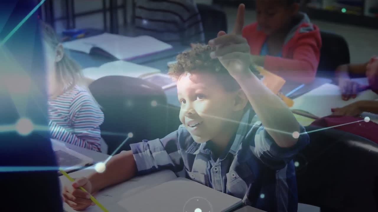 Animation of network of connections over school children