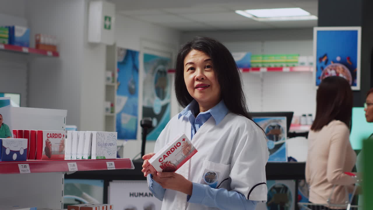 Pharmacist Checking Medication in Pharmacy