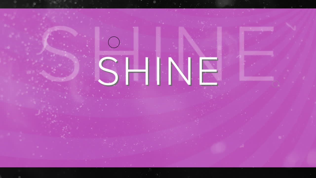 회전하는 분홍색 방사선 줄무 ⁇  위에 원을 가진  ⁇ 색으로 빛나는 텍스트의 애니메이션