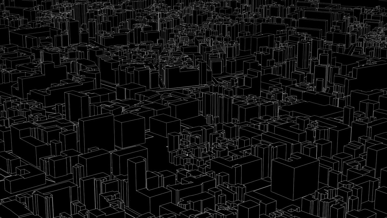 volando sobre la ciudad de toon - en bucle