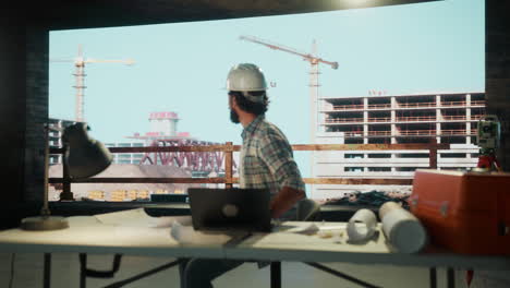 engineer or architect working on construction site project