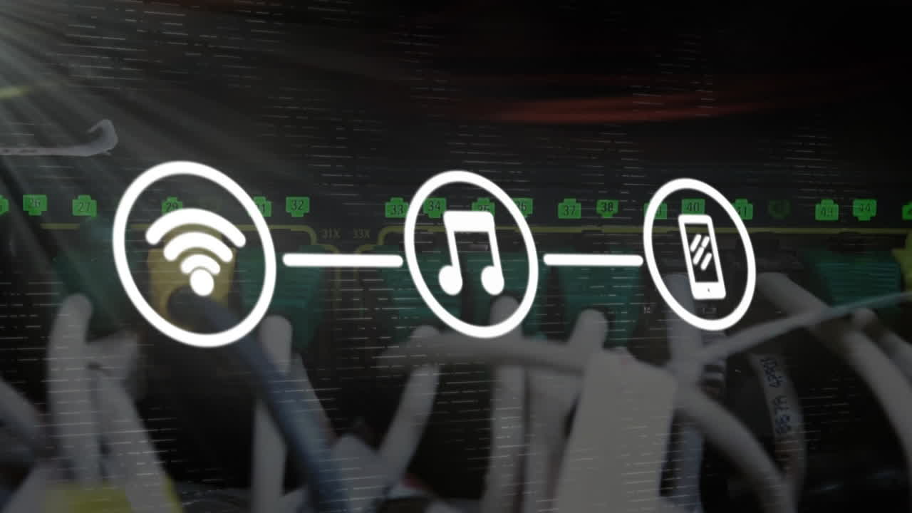 de iconos de conexión de red contra el servidor de computadora