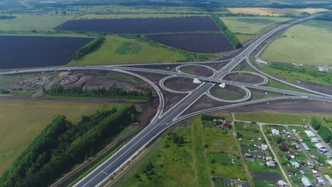 aerial view highway junction.