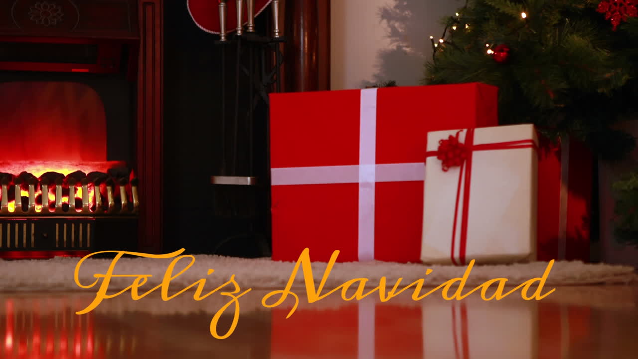 feliz navidad escrito sobre los regalos de navidad