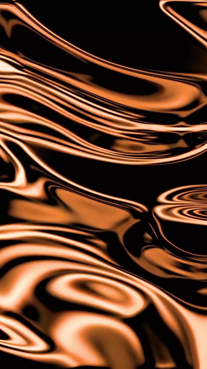 Sfondo in Loop Continuo con Metallo Liquido Color Rame Astratto che Scorre