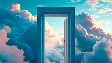 an open door in the clouds