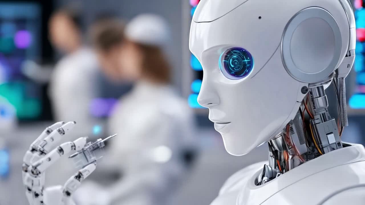 A robot in a laboratory setting