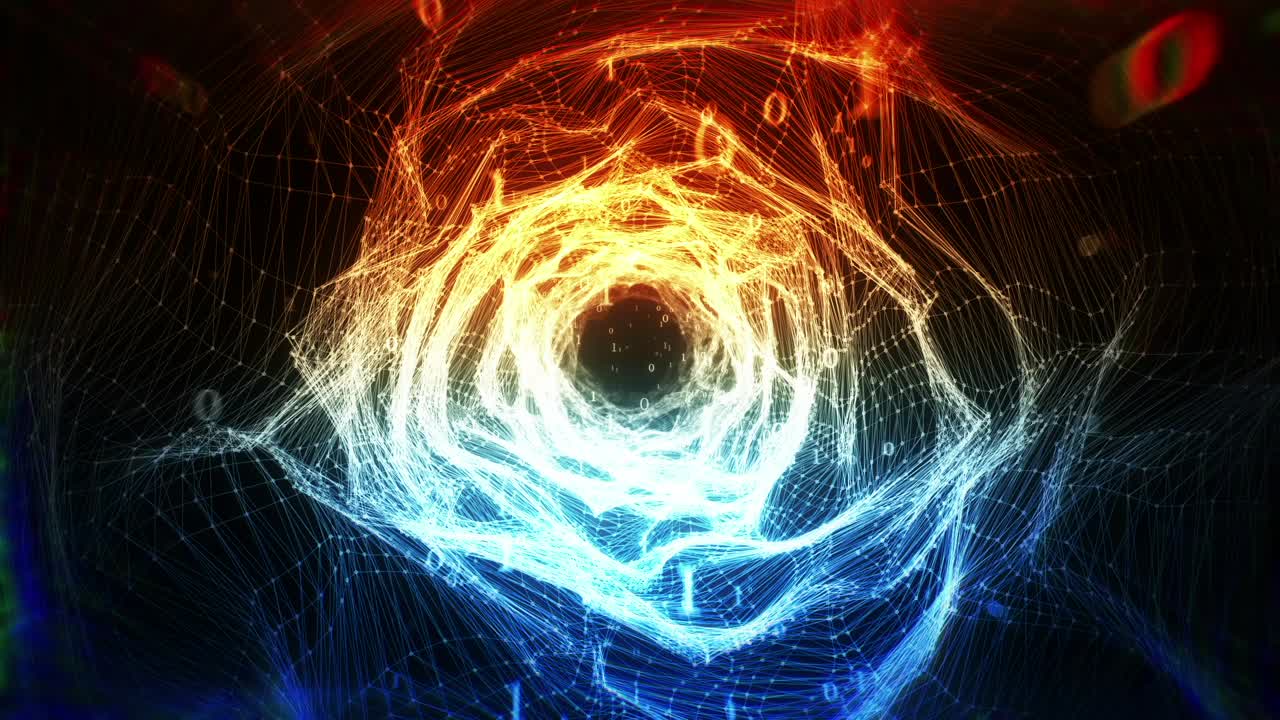 Abstract Digital Tunnel with Binary Code