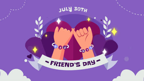 motion graphic of flat background for international friendship day celebration