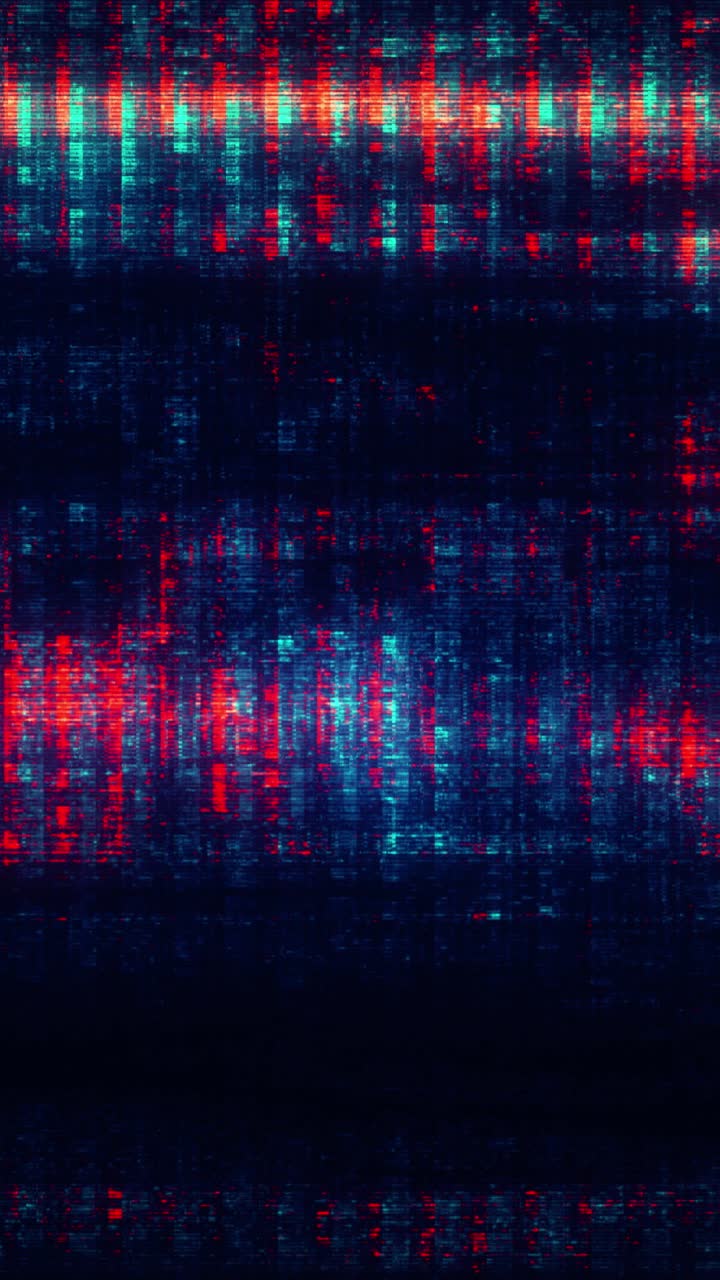 Abstract Digital Glitch Noise Background with Red and Blue Static