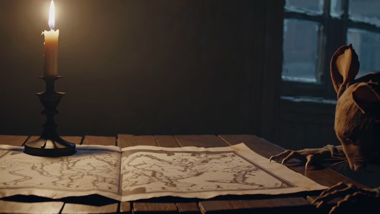 오래된 방에 지도를 가진