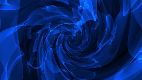 animación de nubes de humo translúcidas azules que giran sobre un fondo negro