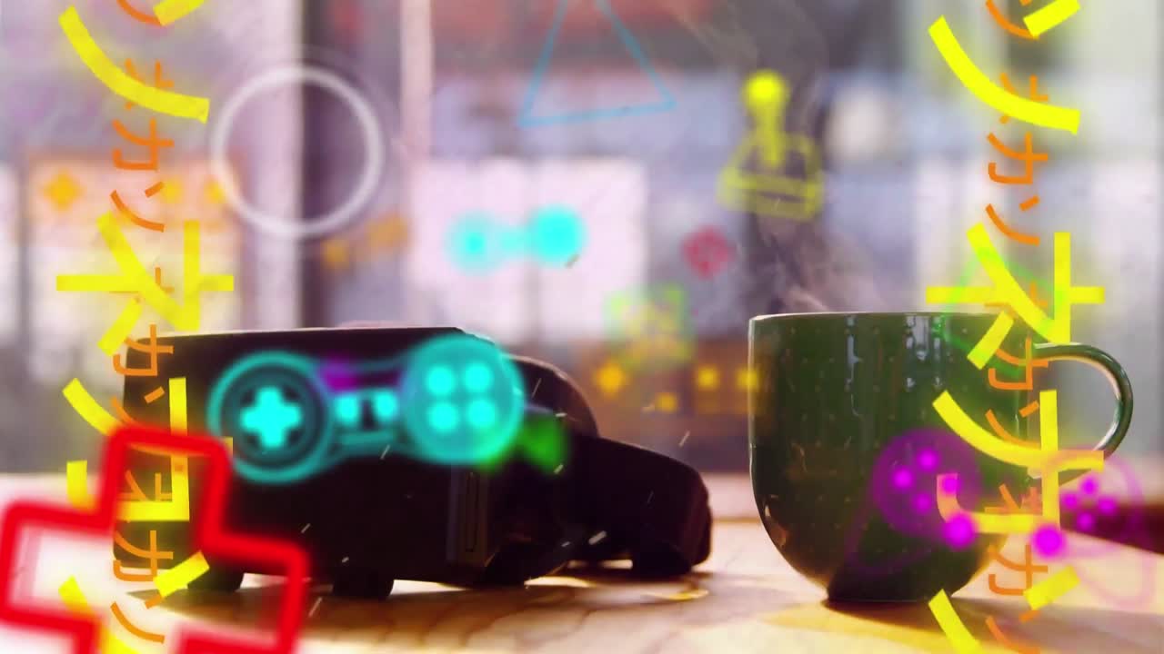 vr 헤드 ⁇  위의 미디어 아이콘의 애니메이션