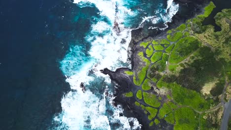 the big island of hawai'i housing beautiful contrasts of black, green and blue, all shown from above-4