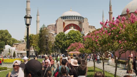 outside of hagia sophia church, mosque, and now museum building in istanbul, turkey ten of twenty