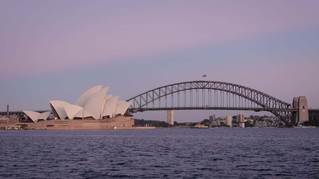 View of Sydney Harbour, the Opera House and Sydney Harbour Bridge, New South Wales, Australia