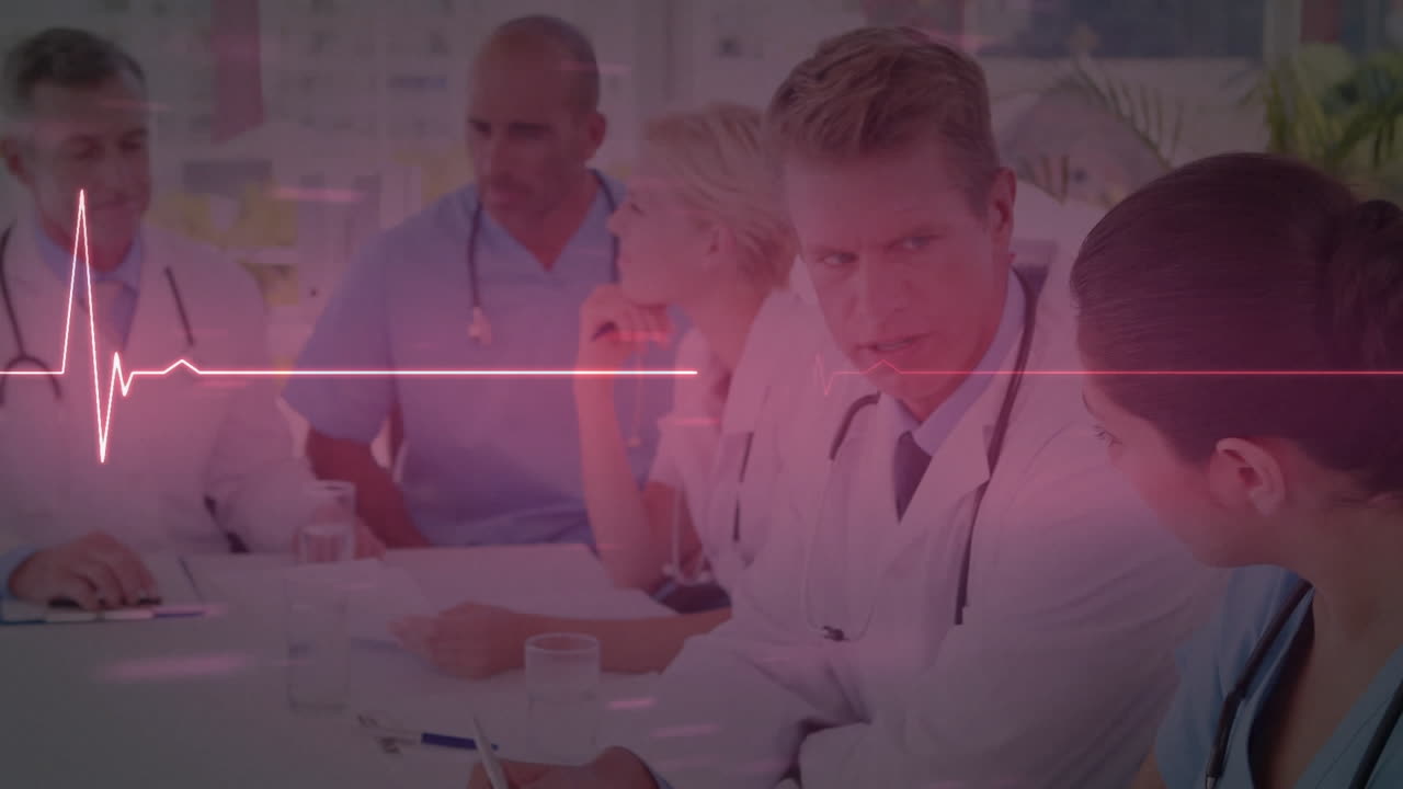 다양한 의사들에 대한 심박수 모니터의 애니메이션