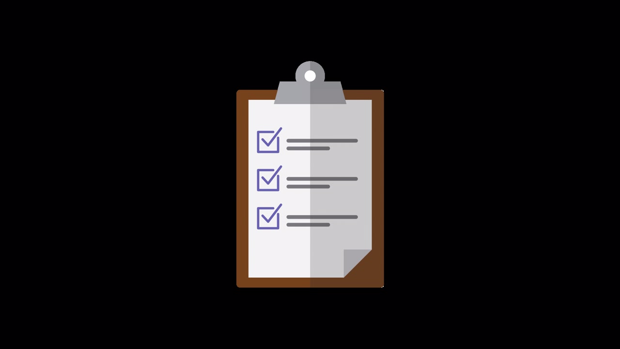 Graphic Animation of Checklist Being Completed on Clipboard