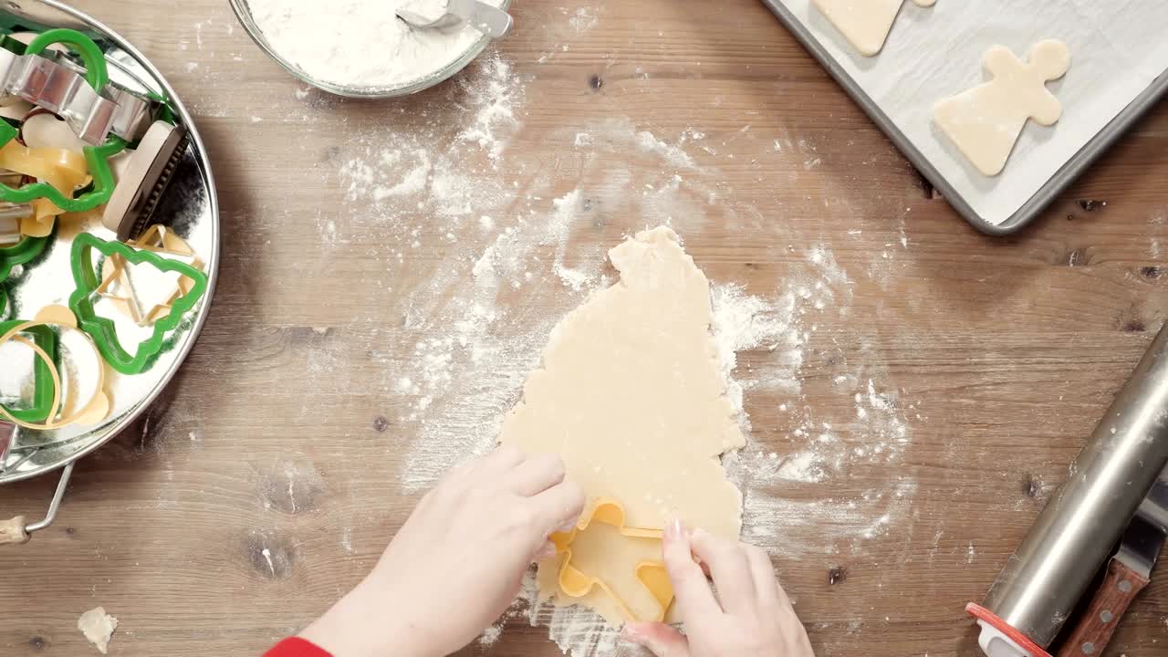 Baking sugar cookies for Christmas.