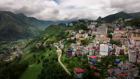 scenic sa pa in lush mountainous landscape, lao cai, north vietnam