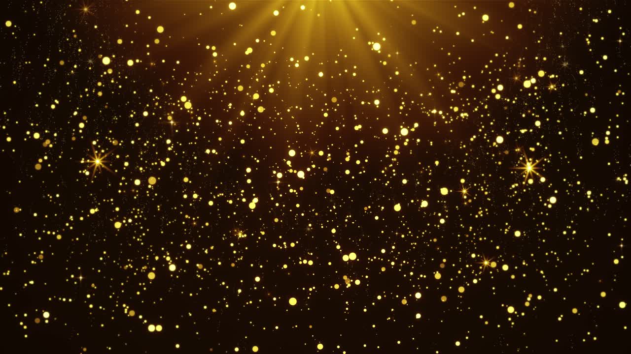 Luxury gold light sparkling awards stage background particle light spot flashing award party stage