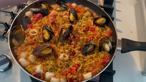 seafood paella traditional spanish dish