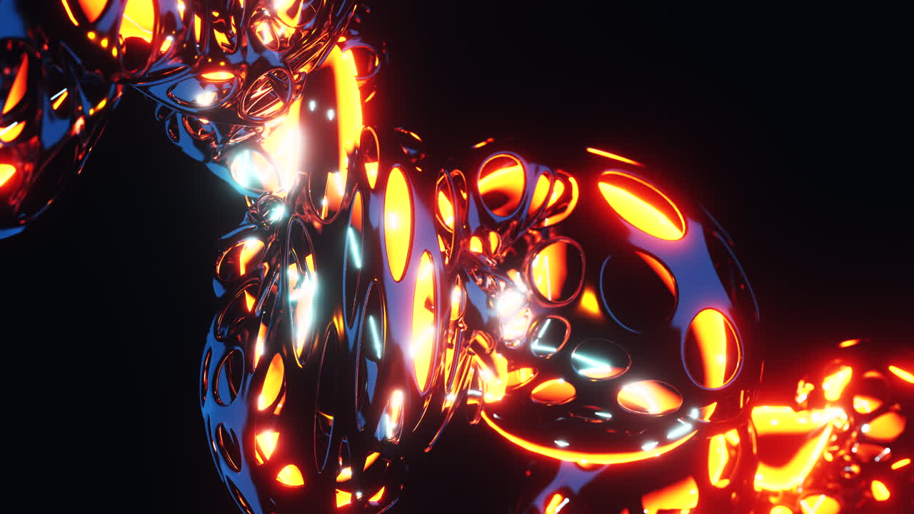 líquido brillante cambiando de forma. animación en bucle infinito