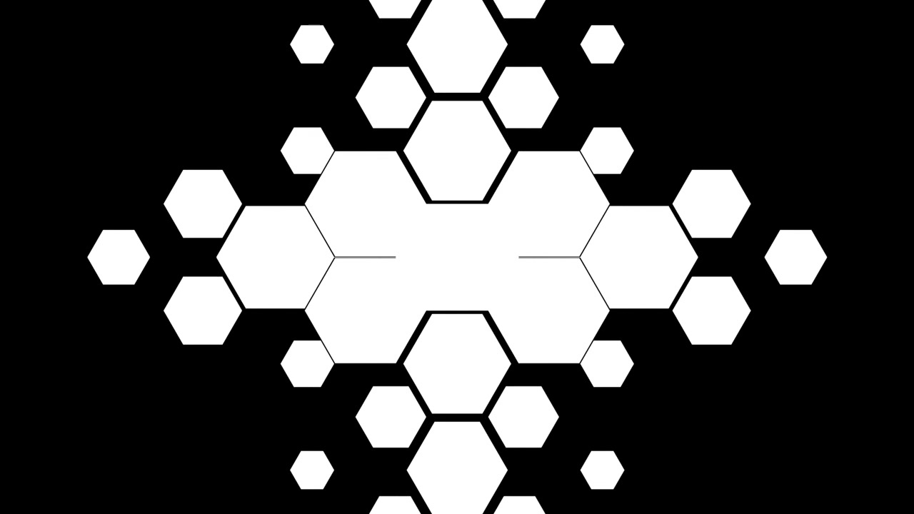 Abstract Geometric Hexagon Pattern Expanding on Black Background