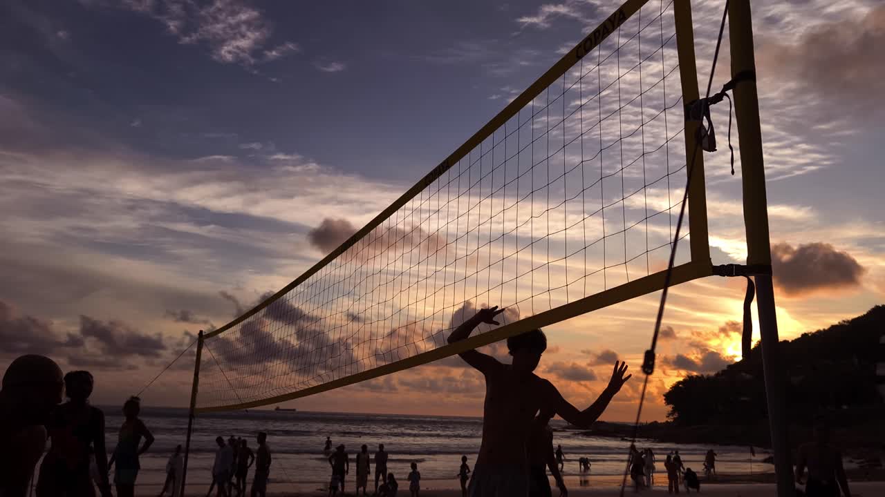 Beach Volleyball at Sunset