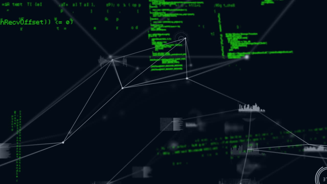 Animation of network of connections over data processing