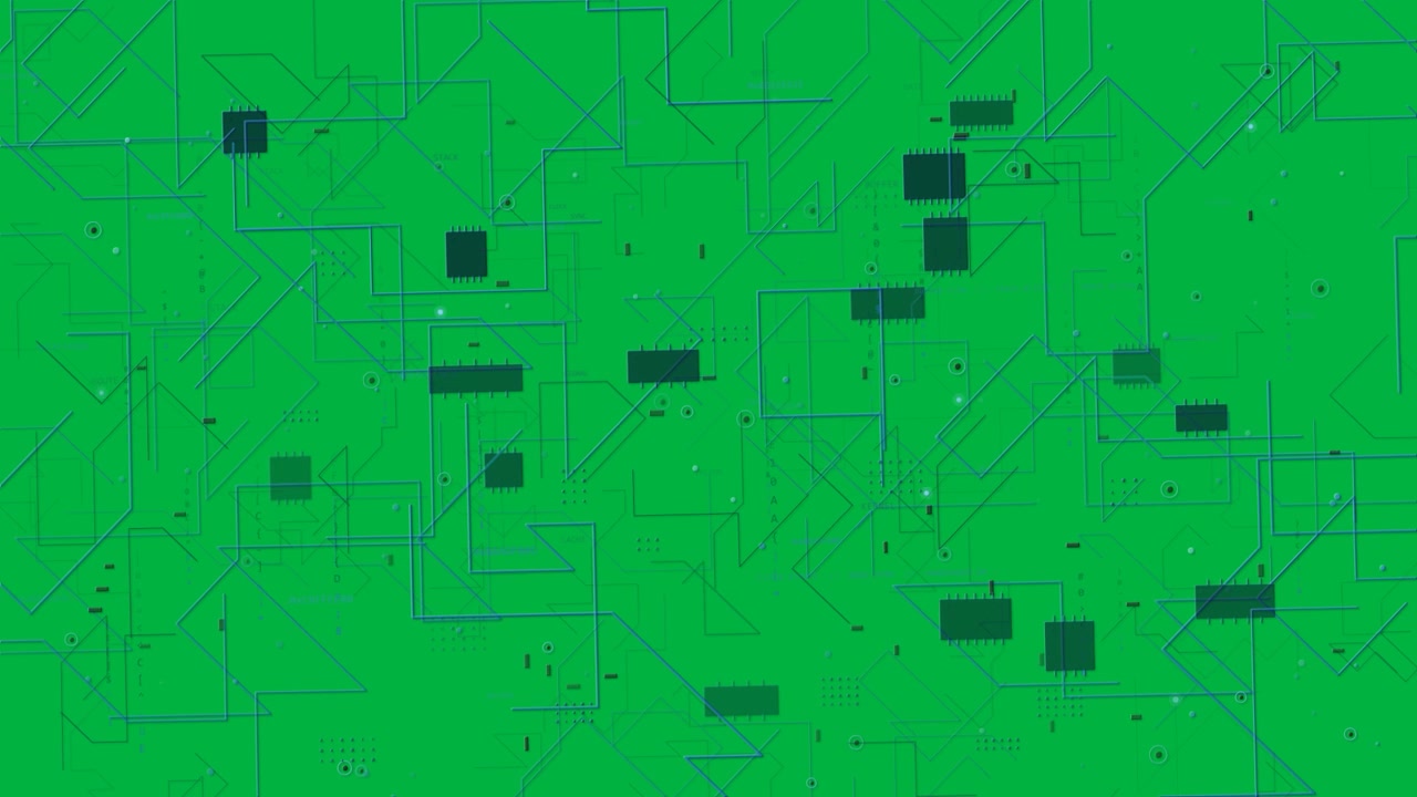 Nodos pulsando, mapa de circuito desplegándose en un lienzo transparente, conectores trazando, formando un plano