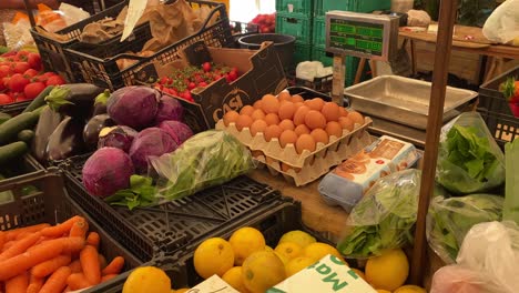 closeup of some eggs on famous cascais market