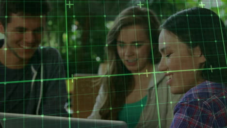 animación del procesamiento de datos en diversos estudiantes
