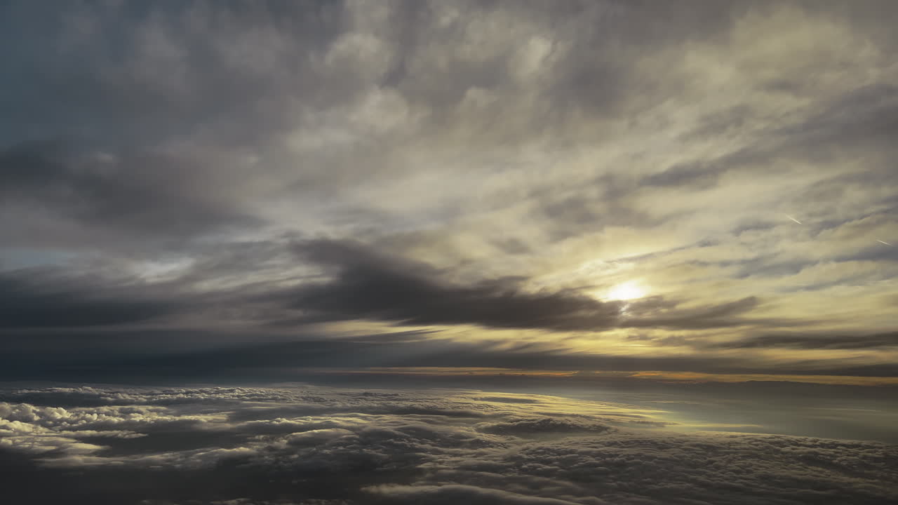 Aerial Sunset View of Clouds