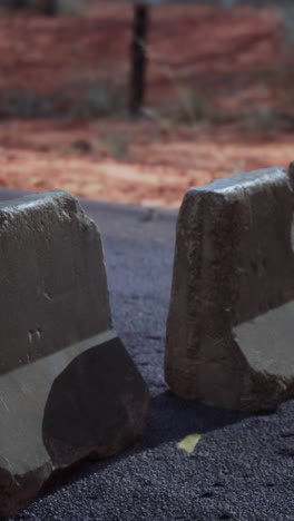 concrete barriers on a construction site