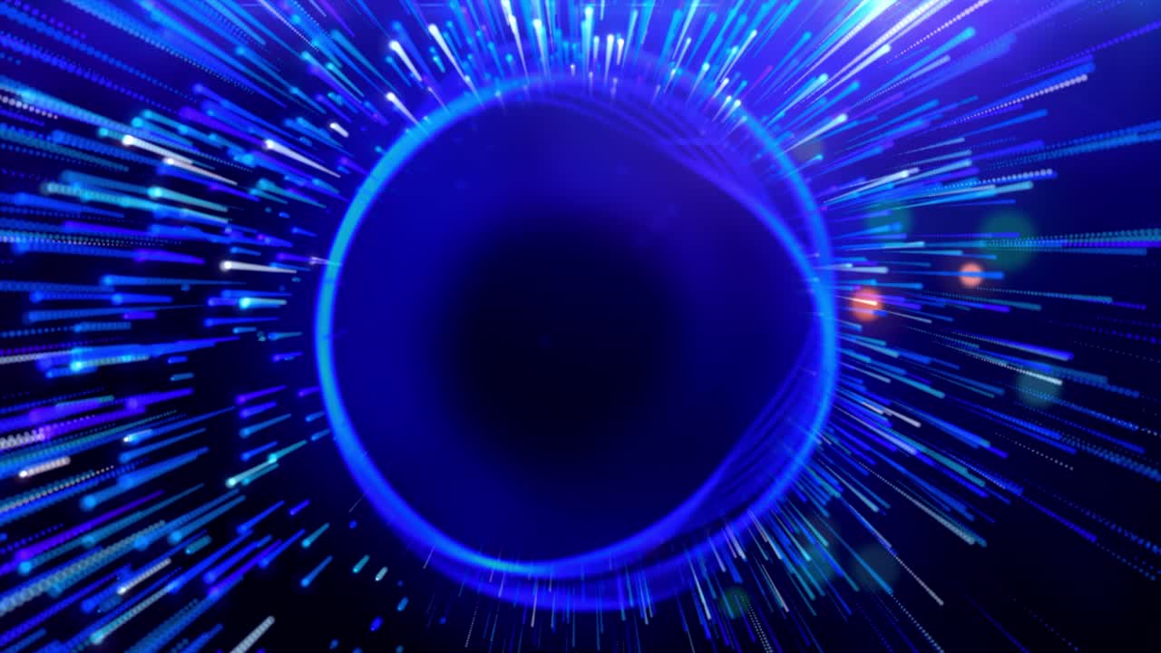 Abstract Blue Glowing Circle Background