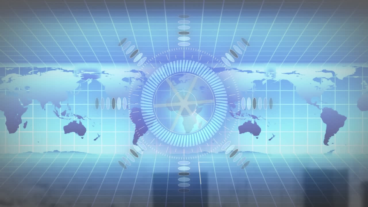 세계 지도를 통해 데이터 처리의 애니메이션