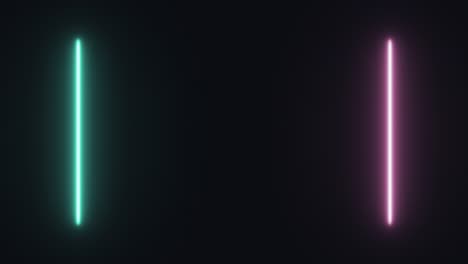 animación de introducción: una barra de línea de neón vertical que se divide en dos, luego se fusiona de nuevo en una