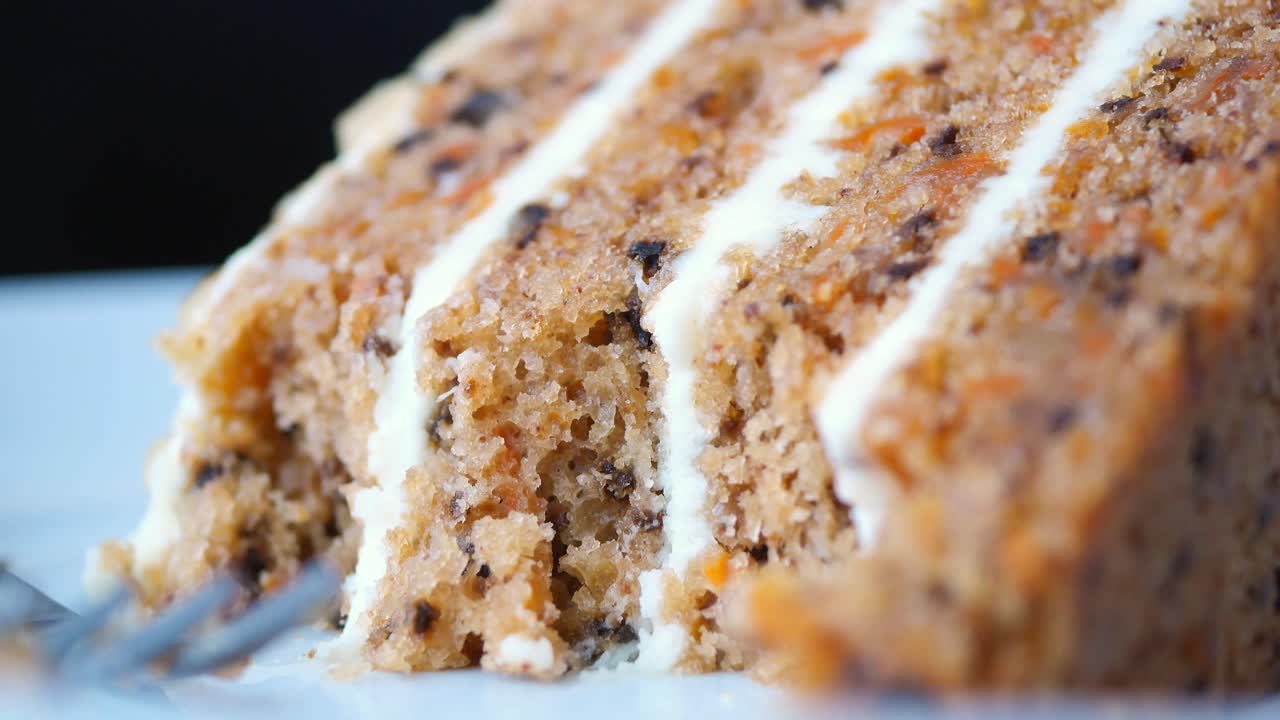 Close-up of a Slice of Carrot Cake
