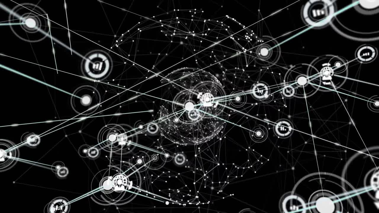 animación de formas a través de una red de conexiones