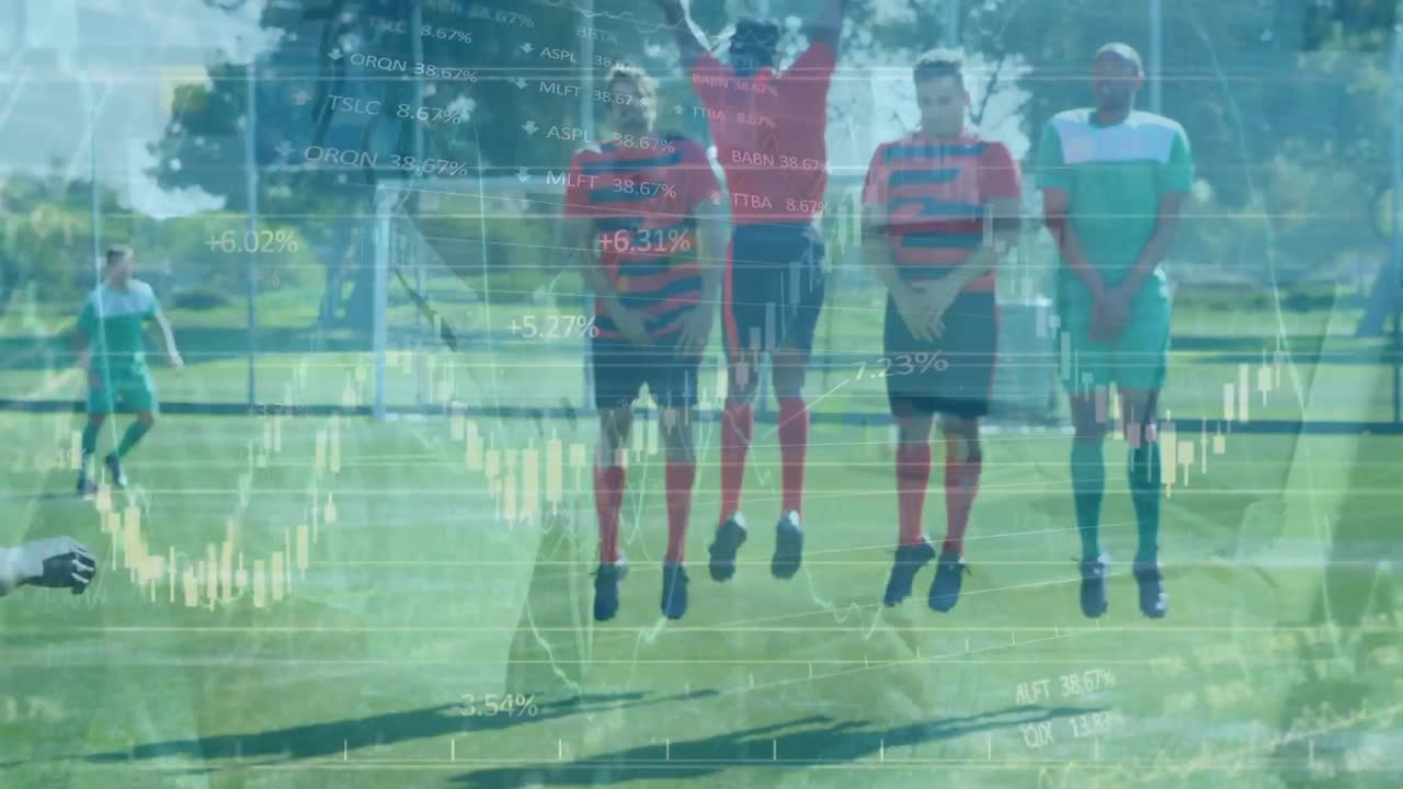 다양한 축구 선수에 대한 데이터 처리 애니메이션