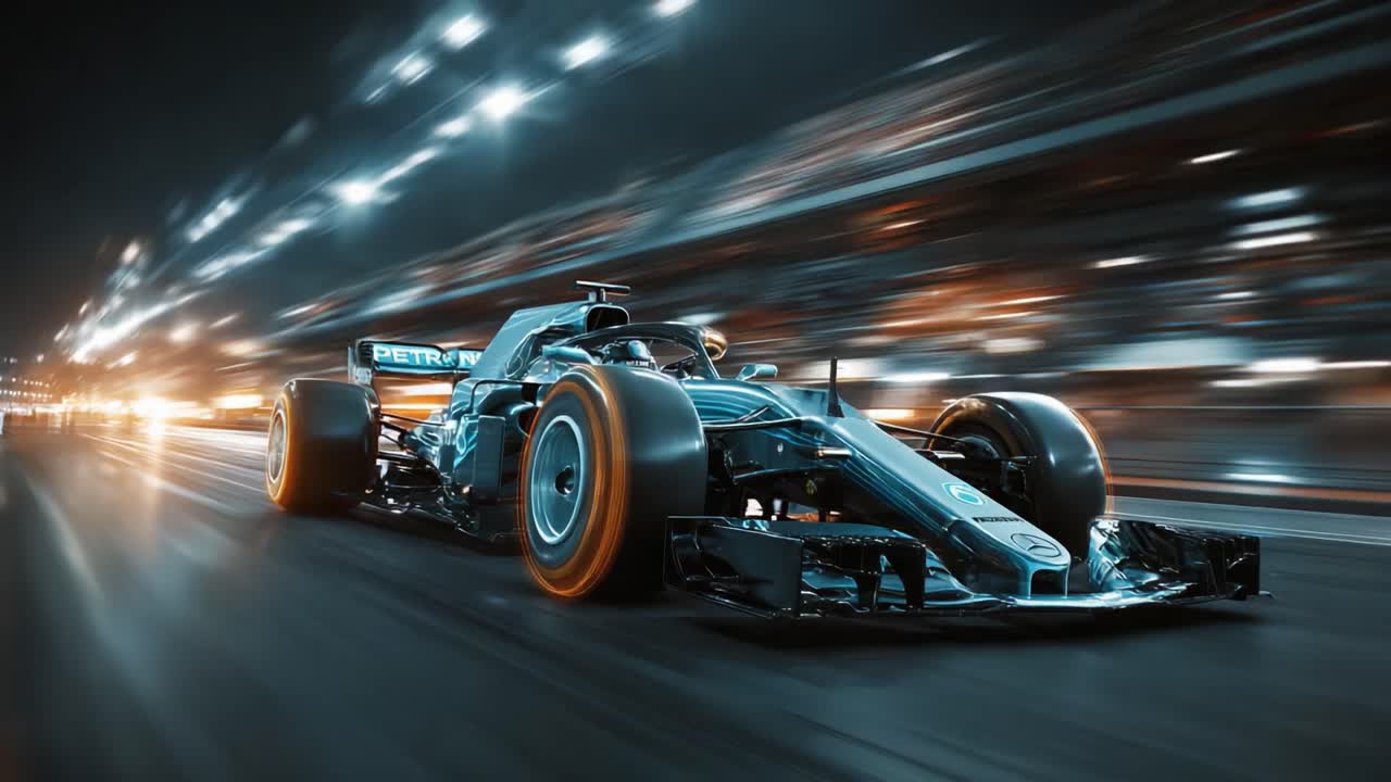 Dynamic Racing Scene Featuring a High-Speed Formula Car in Motion ...