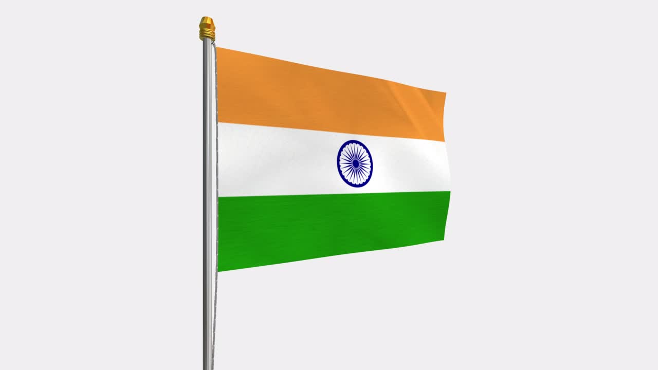 Loop video of India flag fluttering in the wind, slow motion video of ...