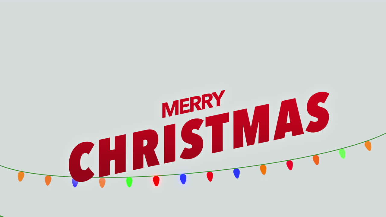 feliz navidad con guirnaldas de colores