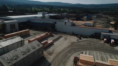 canada stacks of boards sawn at the sawmill lie outdoors