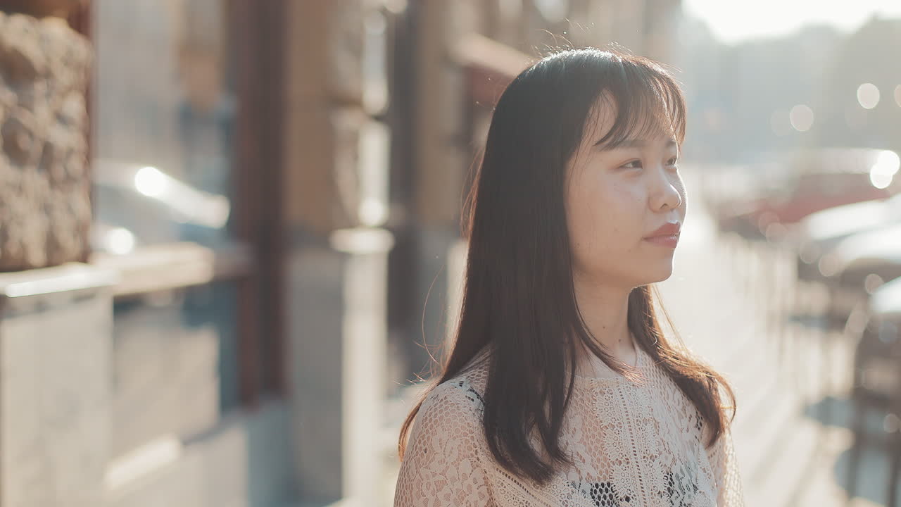 Portrait of an Asian woman on the street