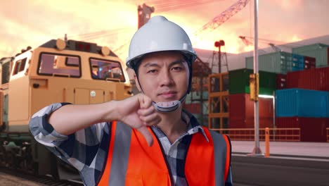 worker disapproving of logistics