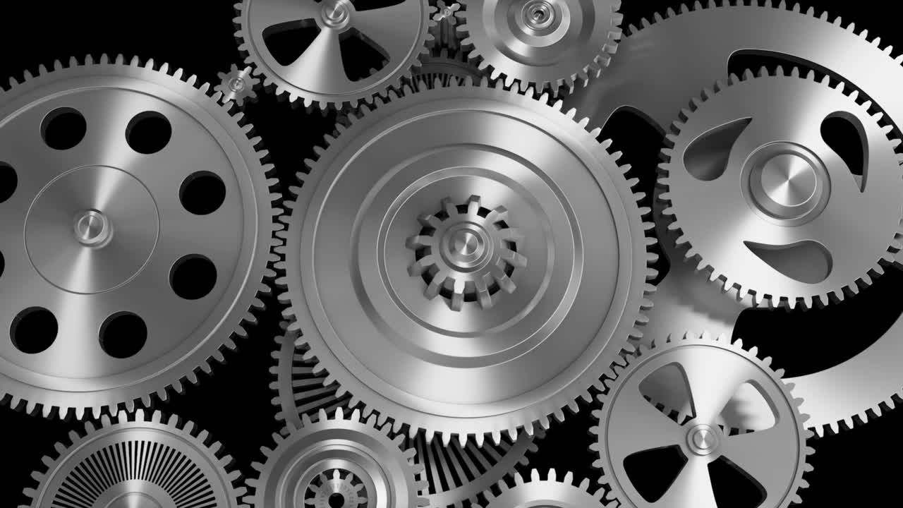 기어와 함께 산업용 비디오 배경 3d 애니메이션