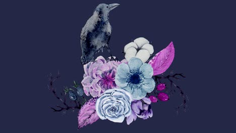 halloween animation with watercolor ornamental decor in vintage boho style. animation of seamless loop.